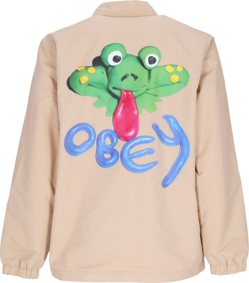 OBEY-Giacca-Coach-Jacket-Uomo-Froggy-Coach-Jacket-Irish-Cream-da-uomo