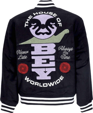 OBEY-Giubbotto-College-Uomo-Time-Varsity-Jacket-Black-da-uomo
