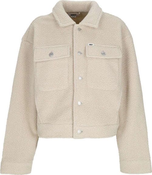 OBEY-Giubbotto-Pile-Donna-Melanie-Jacket-Silver-Grey-da-donna