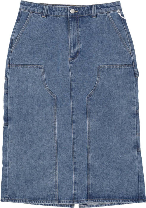 OBEY-Gonna-Lunga-Donna-W-Painter-S-Midi-Skirt-Light-Indigo-da-donna