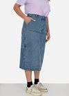 OBEY-Gonna-Lunga-Donna-W-Painter-S-Midi-Skirt-Light-Indigo-da-donna