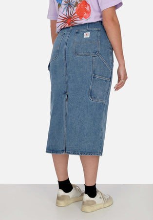 OBEY-Gonna-Lunga-Donna-W-Painter-S-Midi-Skirt-Light-Indigo-da-donna