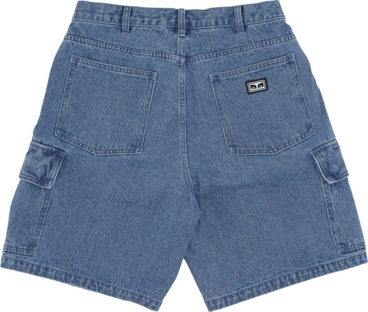 OBEY-Jeans-Corto-Uomo-Bigwig-Baggy-Denim-Cargo-Short-Light-Indigo-da-uomo