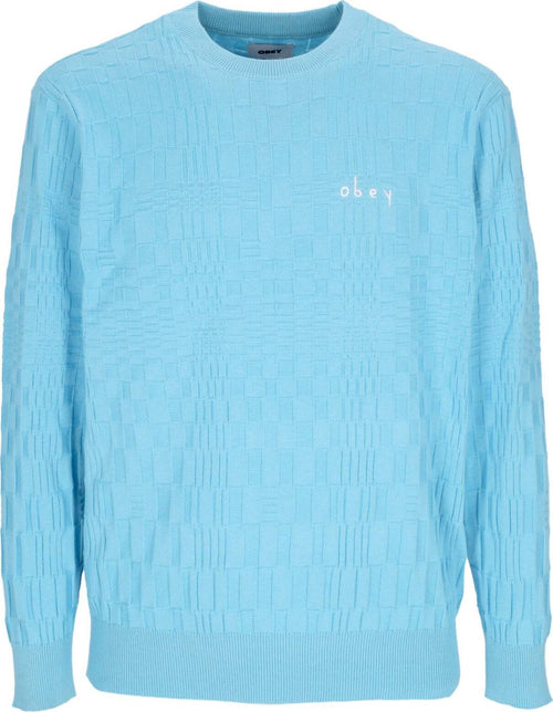 OBEY-Maglione-Leggero-Uomo-Spatial-Sweater-Sky-Blue-da-uomo