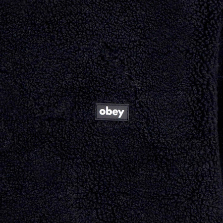 OBEY-Orsetto-Uomo-Trophy-Sherpa-Jacket-Reversible-Black-da-uomo