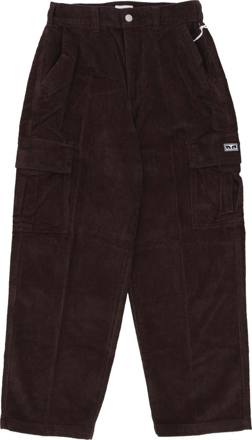OBEY-Pantalone-Lungo-Uomo-Bigwig-Baggy-Corduroy-Cargo-Pant-Java-Brown-da-uomo