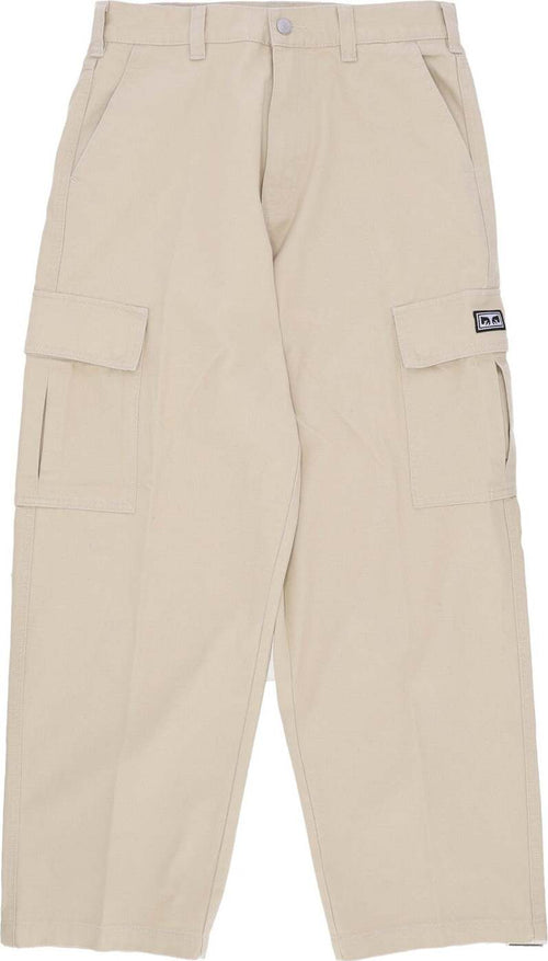 OBEY-Pantalone-Lungo-Uomo-Bigwig-Baggy-Twill-Cargo-Pant-Silver-Grey-da-uomo