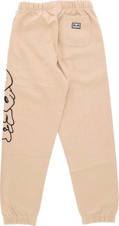 OBEY-Pantalone-Tuta-Felpato-Uomo-Cherubs-Sweatpants-Oat-Milk-da-uomo