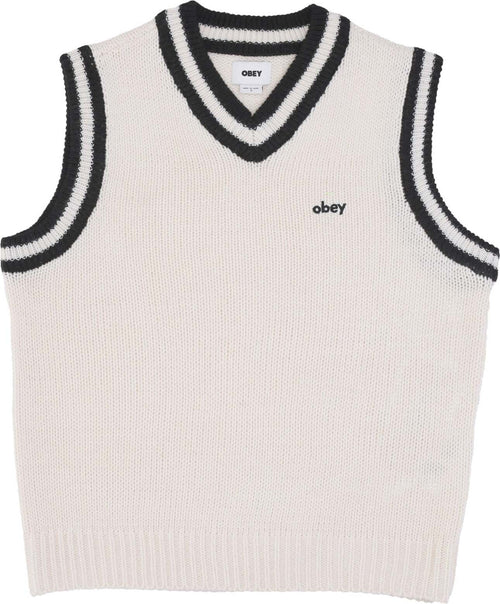 OBEY-Pullover-Smanicato-Uomo-Alden-Sweater-Vest-Unbleached-Multi-da-uomo