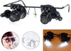 Occhiali-Lente-Ingrandimento-20-X-Di-Precisione-Oculari-4-Lenti-Luci-Led-9892a