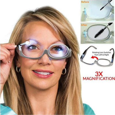 Occhiali-Per-Makeup-Trucco-Ingrandimento-Con-Luce-Led-Laterale-Lente-Regolabile