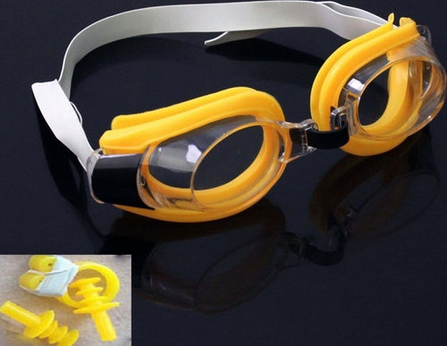 OCCHIALINI GIALLO NUOTO PISCINA MARE SPORT REGOLABILI CON TAPPI NASO E ORECCHIE Sport e tempo libero/Attività ricreative all'aperto/Sport acquatici/Nuoto/Occhialini Trade Shop italia - Napoli, Commerciovirtuoso.it