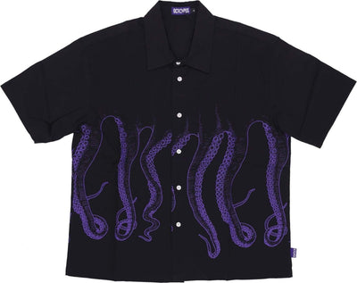 OCTOPUS-Camicia-Manica-Corta-Uomo-Outline-Shirt-Black/purple-da-uomo
