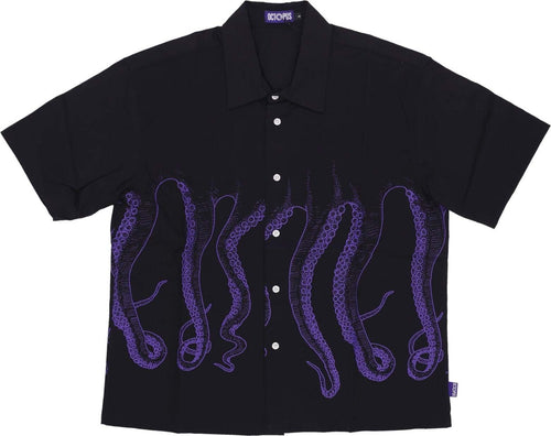 OCTOPUS-Camicia-Manica-Corta-Uomo-Outline-Shirt-Black/purple-da-uomo