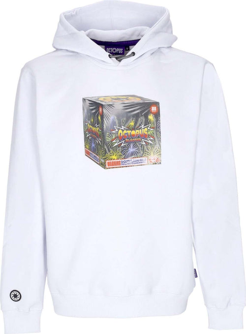 OCTOPUS-Felpa-Cappuccio-Uomo-Blaster-Hoodie-White-da-uomo