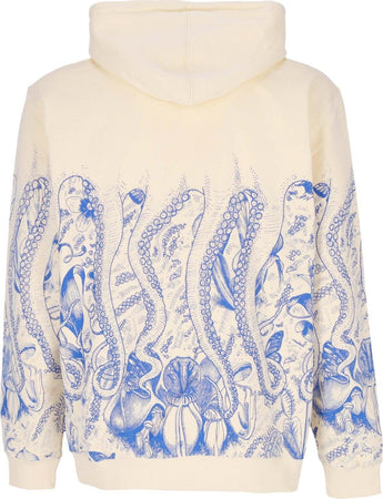 OCTOPUS-Felpa-Cappuccio-Uomo-Botanic-Hoodie-Cream-da-uomo