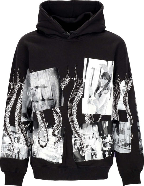 OCTOPUS-Felpa-Cappuccio-Uomo-Bunnies-Nights-Hoodie-X-Playboy-Black-da-uomo