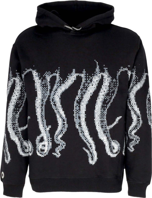 OCTOPUS-Felpa-Cappuccio-Uomo-Censored-Outline-Hoodie-Black-da-uomo