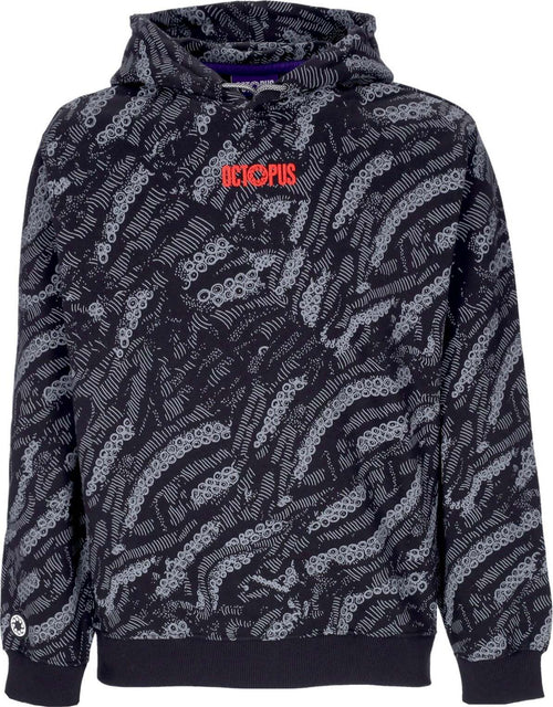 OCTOPUS-Felpa-Cappuccio-Uomo-Deco-Hoodie-Black-da-uomo
