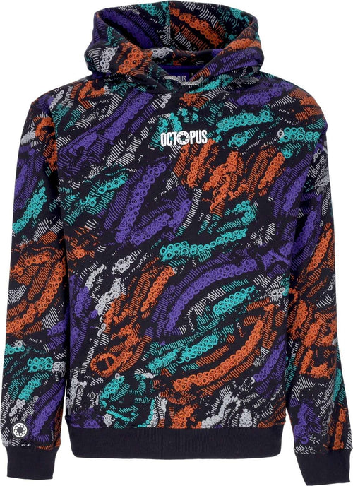 OCTOPUS-Felpa-Cappuccio-Uomo-Deco-Hoodie-Multicolor-da-uomo