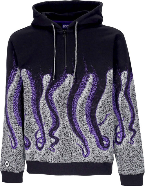 OCTOPUS-Felpa-Cappuccio-Uomo-Everywhere-Zipper-Hoodie-Black-da-uomo