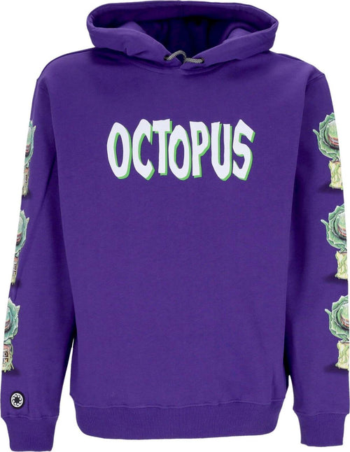 OCTOPUS-Felpa-Cappuccio-Uomo-Feed-Me-Hoodie-Purple-da-uomo