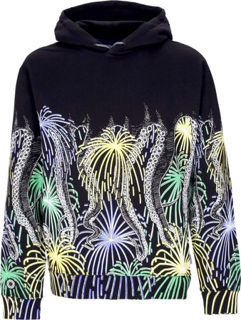 OCTOPUS-Felpa-Cappuccio-Uomo-Fireworks-Hoodie-Black-da-uomo