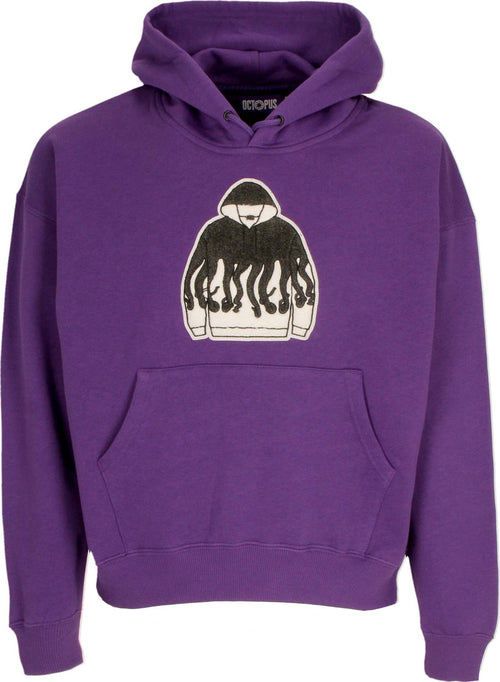OCTOPUS-Felpa-Cappuccio-Uomo-Iconic-Hoodie-Purple-da-uomo