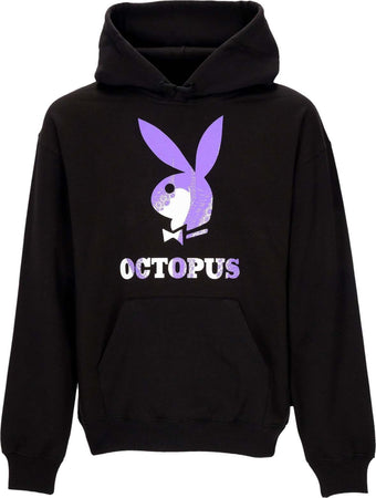 OCTOPUS-Felpa-Cappuccio-Uomo-Logo-Hoodie-X-Playboy-Black-da-uomo
