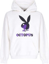 OCTOPUS-Felpa-Cappuccio-Uomo-Logo-Hoodie-X-Playboy-White-da-uomo