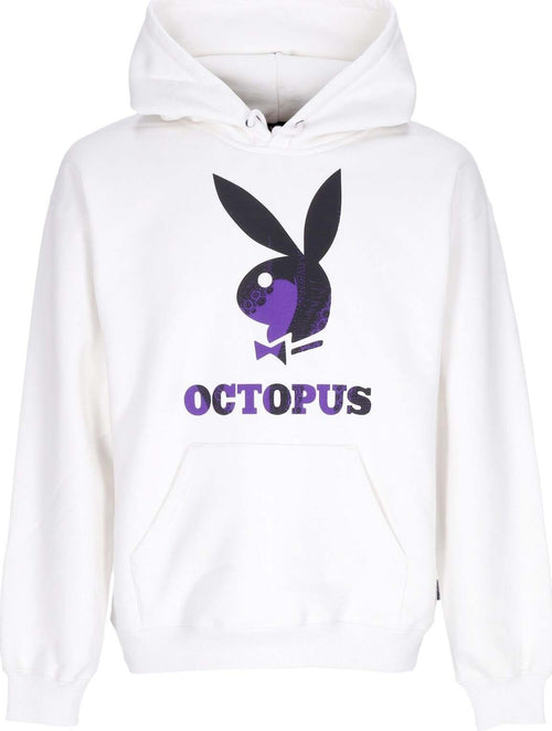 OCTOPUS-Felpa-Cappuccio-Uomo-Logo-Hoodie-X-Playboy-White-da-uomo