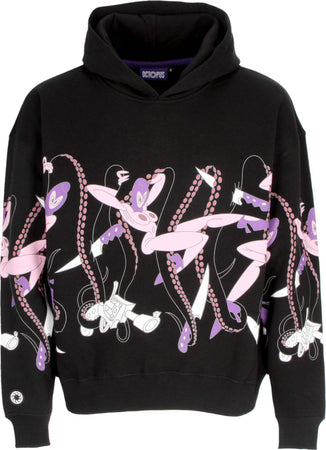OCTOPUS-Felpa-Cappuccio-Uomo-Love-Hoodie-Black-da-uomo