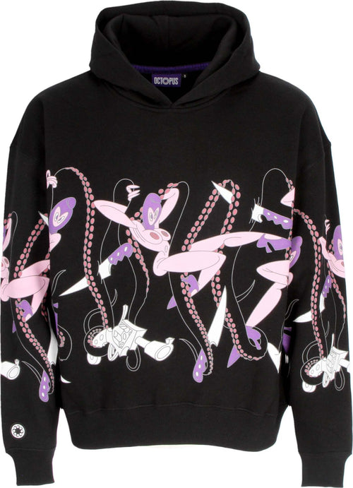 OCTOPUS-Felpa-Cappuccio-Uomo-Love-Hoodie-Black-da-uomo