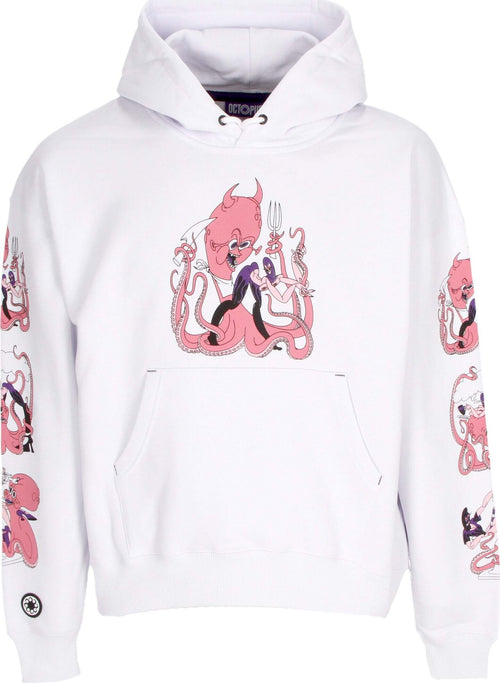 OCTOPUS-Felpa-Cappuccio-Uomo-Love-Hoodie-White-da-uomo