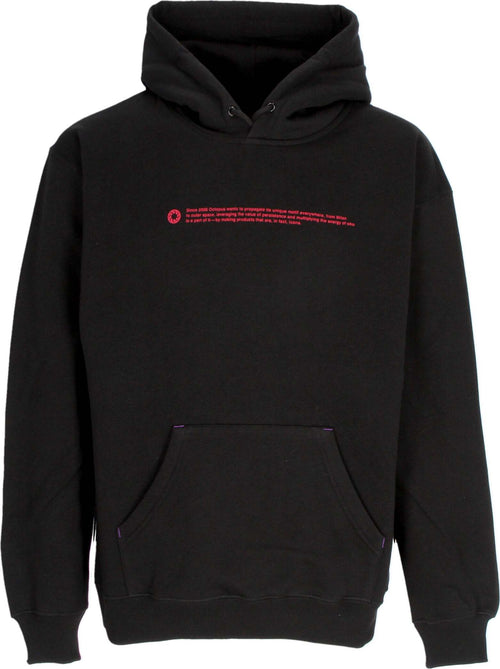 OCTOPUS-Felpa-Cappuccio-Uomo-Outline-Logo-Hoodie-Black-da-uomo