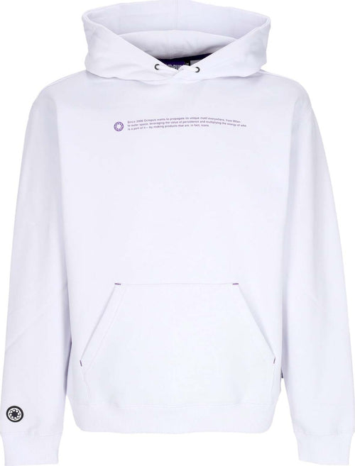 OCTOPUS-Felpa-Cappuccio-Uomo-Outline-Logo-Hoodie-White-da-uomo