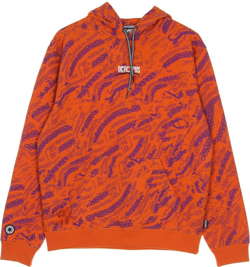 OCTOPUS-Felpa-Cappuccio-Uomo-Sci-fi-Hoodie-Orange-da-uomo