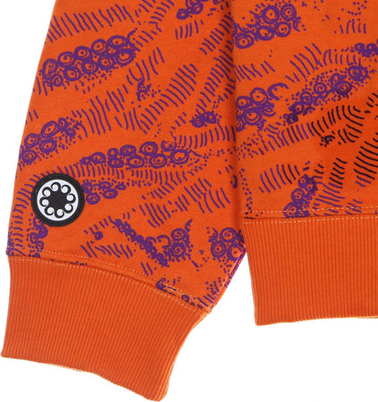 OCTOPUS-Felpa-Cappuccio-Uomo-Sci-fi-Hoodie-Orange-da-uomo