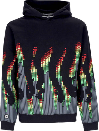 OCTOPUS-Felpa-Cappuccio-Uomo-Sound-Wave-Hoodie-Black-da-uomo