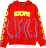 OCTOPUS-Felpa-Leggera-Cappuccio-Uomo-Blurred-Hoodie-Red-da-uomo