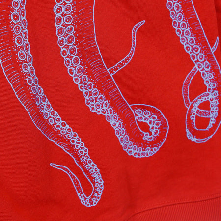 OCTOPUS-Felpa-Leggera-Cappuccio-Uomo-Blurred-Hoodie-Red-da-uomo