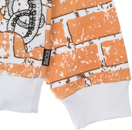 OCTOPUS-Felpa-Leggera-Cappuccio-Uomo-Bricks-Hoodie-White-da-uomo