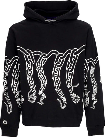 OCTOPUS-Felpa-Leggera-Cappuccio-Uomo-Chain-Hoodie-Black-da-uomo