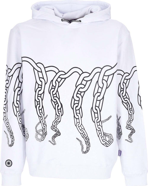 OCTOPUS-Felpa-Leggera-Cappuccio-Uomo-Chain-Hoodie-White-da-uomo