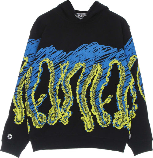 OCTOPUS-Felpa-Leggera-Cappuccio-Uomo-Draft-Hoodie-Black-da-uomo