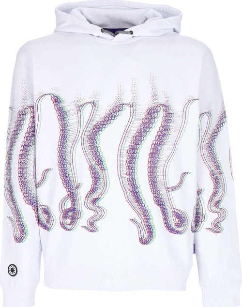 OCTOPUS-Felpa-Leggera-Cappuccio-Uomo-Fuzzy-Hoodie-White-da-uomo