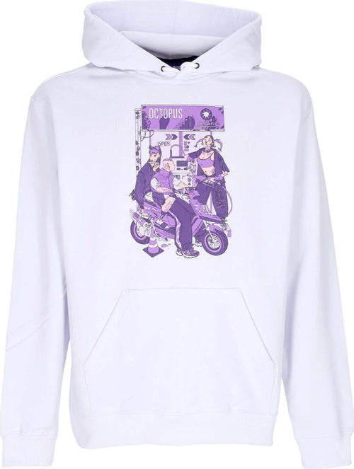 OCTOPUS-Felpa-Leggera-Cappuccio-Uomo-Gas-Hoodie-White-da-uomo