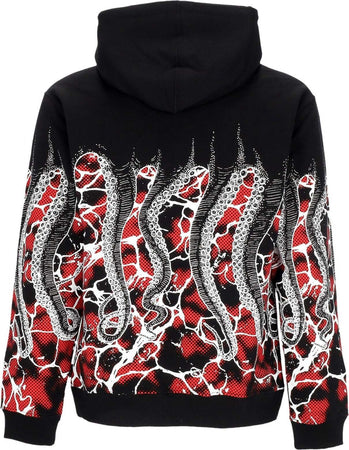 OCTOPUS-Felpa-Leggera-Cappuccio-Uomo-Marble-Hoodie-Black-da-uomo