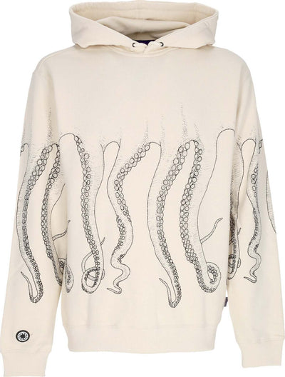 OCTOPUS-Felpa-Leggera-Cappuccio-Uomo-Outline-Hoodie-Black/dusty-White-da-uomo