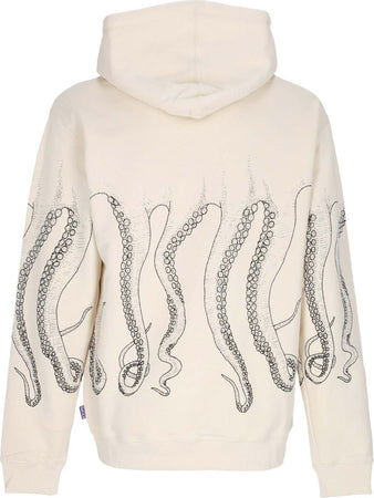 OCTOPUS-Felpa-Leggera-Cappuccio-Uomo-Outline-Hoodie-Black/dusty-White-da-uomo